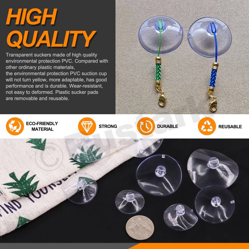 روستارك مجموعة أكواب شفط مطاطية شفافة من Rustark، 80 قطعة، 5 أحجام، وسادات شفط شفافة مضادة للصدمات مع فتحة، بأحجام 25 مم، 30 مم، 35 مم، 40 مم، 45 مم، أكواب شفط صغيرة بديلة لتزيين المنزل والحمام والمطبخ - Image 3